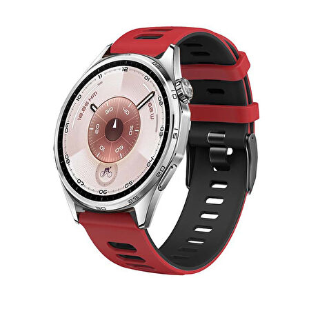 Huawei Watch GT6 46mm İle Uyumlu Stride Çift Renkli Tokalı Yumuşak Ocean Soft Silikon Kordon