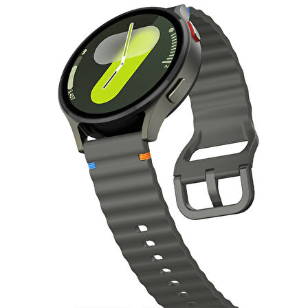 Huawei Watch GT5 41mm İle Uyumlu Dalga Desenli Tokalı Yumusaş Soft Silikon Kordon