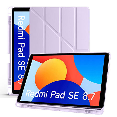 Redmi Pad SE 8.7 İnç Üçgen Katlanabilir Kalemlikli Dikey Standlı Akıllı Tablet Kılıfı