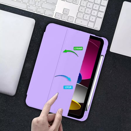 Apple iPad 11.Nesil 11 İnç 2025 Kılıf Premium Kalem Bölmeli Uyku Modlu Kapaklı Smart Case