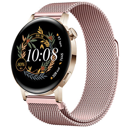 Huawei Watch GT3 42mm GT2 42mm Uyumlu Kordon Manyetik Milanese Loop Metal Kordon 