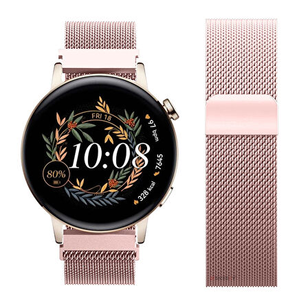 Huawei Watch GT3 42mm GT2 42mm Uyumlu Kordon Manyetik Milanese Loop Metal Kordon 