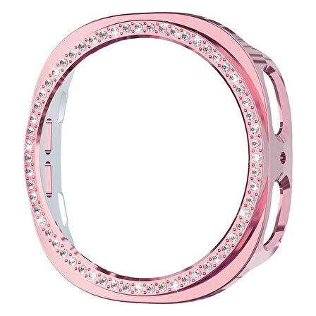 Samsung Galaxy Watch 8 40mm İle Uyumlu Zarif Kristal Taşlı Kasa Koruyucu Kılıf