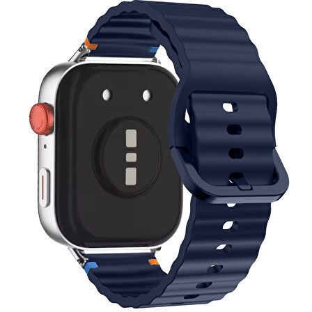 Redmi watch 5 Lite 5 Active İle Uyumlu Dalga Desenli Tokalı Yumusaş Soft Silikon Kordon