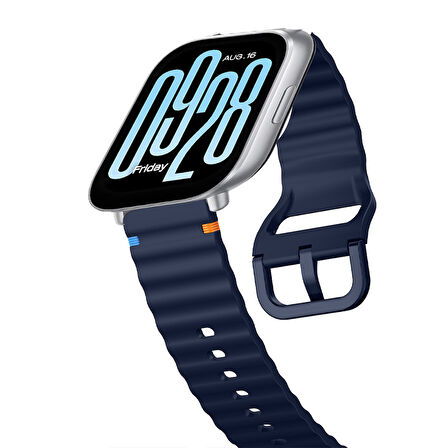 Redmi watch 5 Lite 5 Active İle Uyumlu Dalga Desenli Tokalı Yumusaş Soft Silikon Kordon