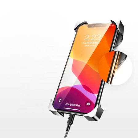 Bisiklet Motosiklet Telefon Tutucu Gidon Bağlantılı 360° Döner 4 Kollu Güvenli Telefon Standı 