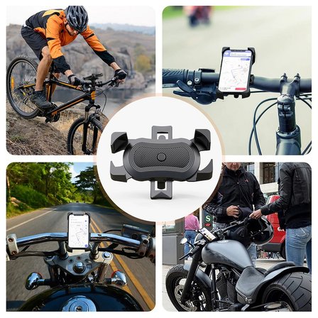 Bisiklet Motosiklet Telefon Tutucu Gidon Bağlantılı 360° Döner 4 Kollu Güvenli Telefon Standı 