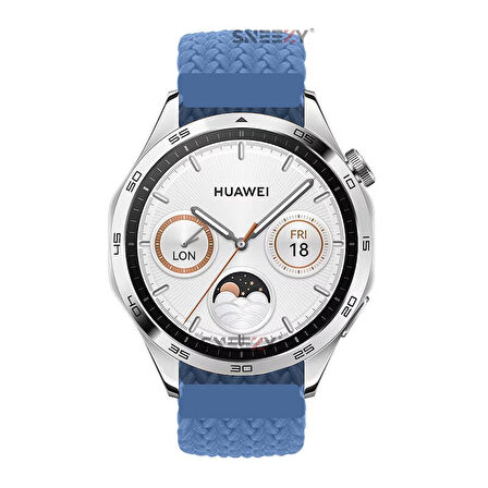 Sneezy Huawei Watch GT5 46mm İle Uyumlu 22mm Metal Klips Solo Fiberlink Örgü Kordon