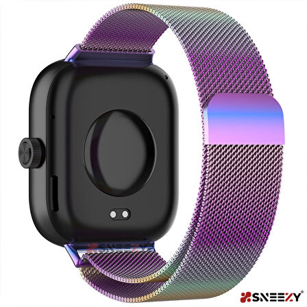 Sneezy Redmi Watch 5 Uyumlu Woven Wire Tasarım Metal Hasır Kordon