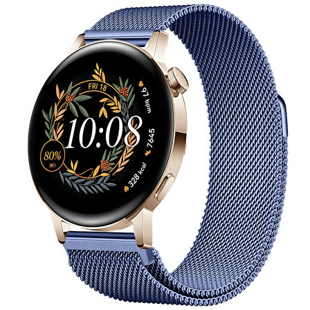 Huawei Watch GT3 42mm GT2 42mm Uyumlu Kordon Manyetik Milanese Loop Metal Kordon 