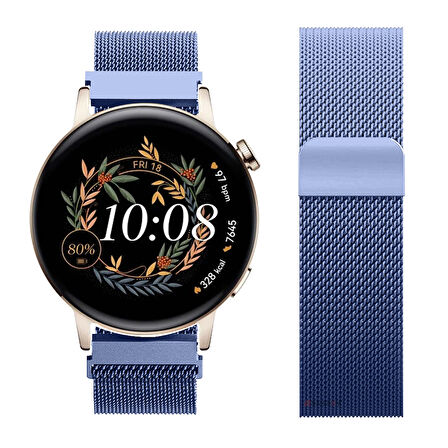 Huawei Watch GT3 42mm GT2 42mm Uyumlu Kordon Manyetik Milanese Loop Metal Kordon 