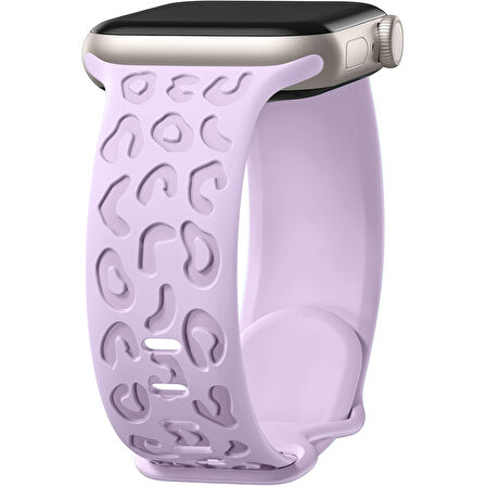 Apple Watch Uyumlu 44 45 46mm Leopar Desenli Yumuşak Silikon Kordon Seri 2 3 4 5 6 Se 7 8 9 10 