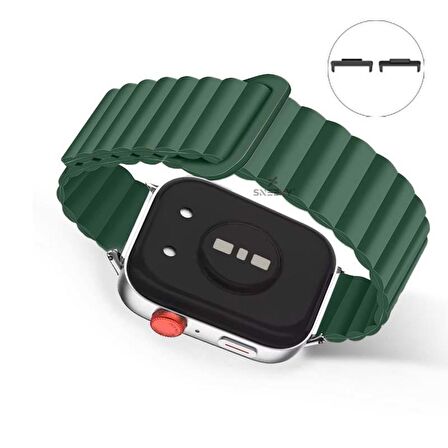Huawei Watch Fit 3 İle Uyumlu Duo Baklalı Magnetik Silikon Kordon