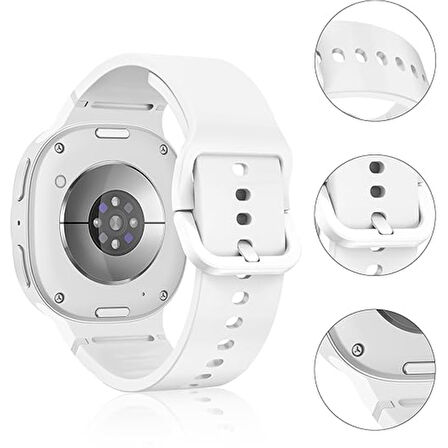 Samsung Galaxy Watch 8 44mm 40mm İle Uyumlu Metal Tokalı PureLux Soft Silikon Kordon