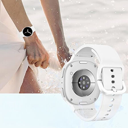 Samsung Galaxy Watch 8 44mm 40mm İle Uyumlu Metal Tokalı PureLux Soft Silikon Kordon