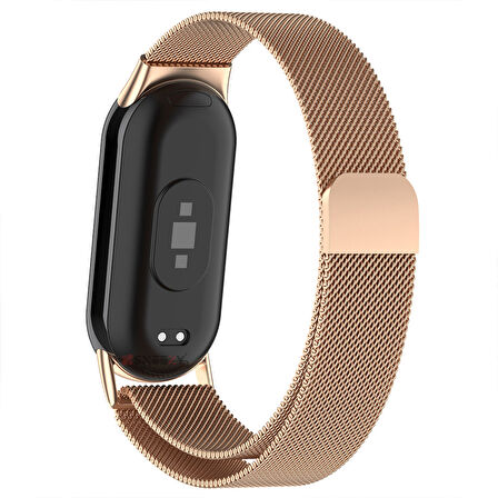 Sneezy Xiaomi Mi Band 8 Uyumlu Metal Hasır Kordon