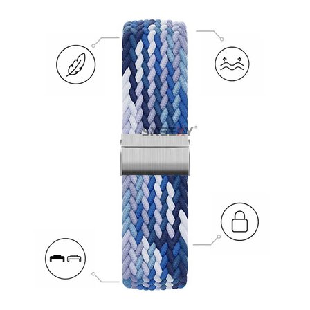 Huawei Watch Fit 5 Pro İle Uyumlu Metal Klipsli Solo Fiberlink Yumuşak Kumaş Örgü Kordon