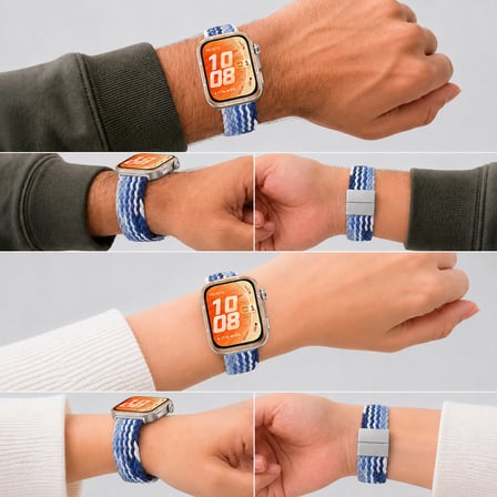 Huawei Watch Fit 5 Pro İle Uyumlu Metal Klipsli Solo Fiberlink Yumuşak Kumaş Örgü Kordon