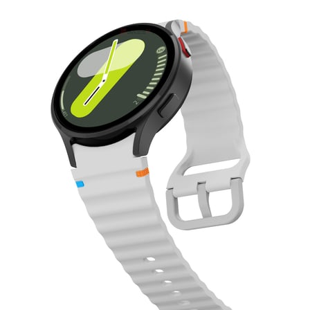 Samsung Galaxy Watch 5 40mm-44mm İle Uyumlu Metal Tokalı Dalgalı Spor Silikon Kordon