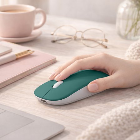 Dual Mode Kablosuz Mouse Bluetooth USB Dongle Çoklu Cihaz Destekli Şarjlı ve Sessiz Kullanım