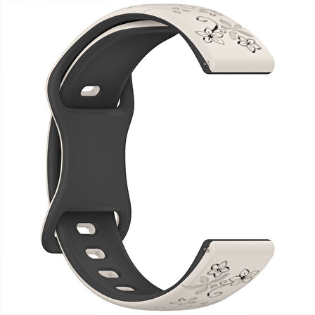 Huawei Watch GT5 41mm Uyumlu FloraFlex Çiçek Desenli Yumuşak Soft Silikon Kordon