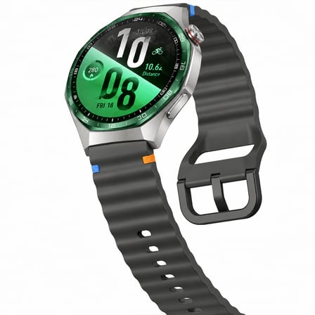 Huawei Watch GT7 Pro 46mm İle Uyumlu Dalga Desenli Tokalı Yumuşak Soft Silikon Kordon