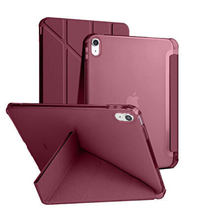 İpad 11.Nesil 11 inç 2025 A16 Uyumlu Üçgen Katlanabilir Kalemlikli Yatay Dikey Standlı Akıllı Kılıf