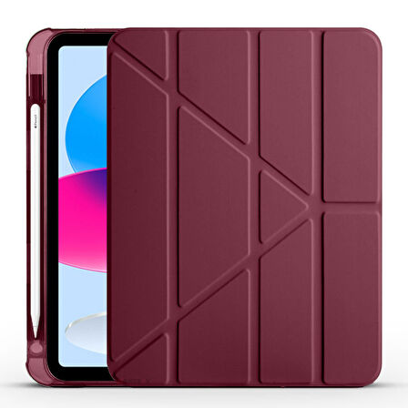İpad 11.Nesil 11 inç 2025 A16 Uyumlu Üçgen Katlanabilir Kalemlikli Yatay Dikey Standlı Akıllı Kılıf