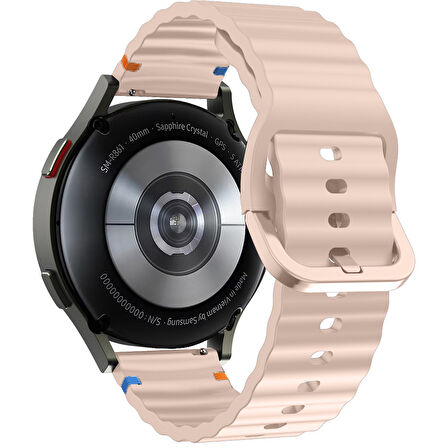 Huawei Watch GT2 GT3 42mm İle Uyumlu Dalga Desenli Tokalı Yumusaş Soft Silikon Kordon