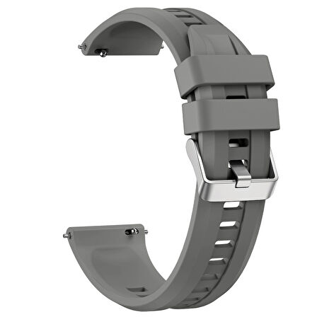 Sneezy Huawei Watch GT4 46mm İle Uyumlu Spor Silikon Metal Tokalı Soft Saat Kordonu