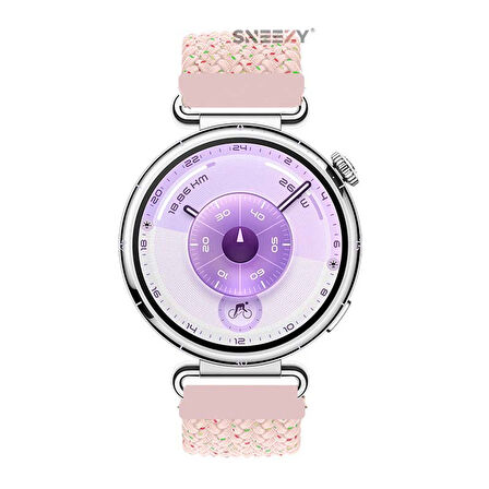 Sneezy Huawei Watch GT6 41mm İle Uyumlu FiberLink Manyetik Tokalı Kumaş Örgü Kordon