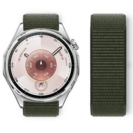 Huawei Watch GT6 46mm İle Uyumlu Ayarlanabilir Cırt Cırtlı Yumuşak Spor Kumaş Örgü Kordon