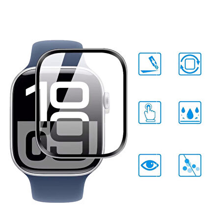 Apple Watch Series 10 46mm Uyumlu Polymer Temperli Nano 0.5 mm Watch Ekran Koruyucu
