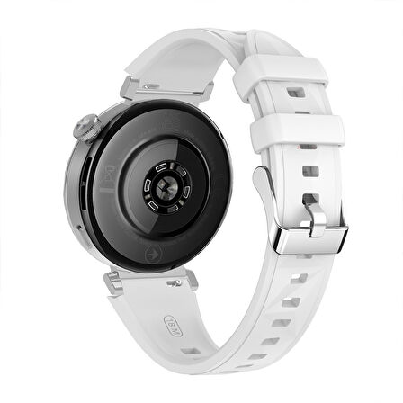 Sneezy Huawei Watch GT6 41mm İle Uyumlu Prism Metal Tokalı Soft Yumuşak Silikon Kordon