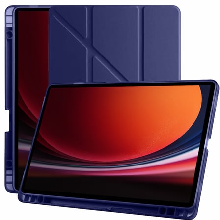 Samsung Galaxy Tab S9 11 Inc SM-X710 Üçgen Katlanabilir Kalemlikli Yatay Dikey Standlı Kılıf