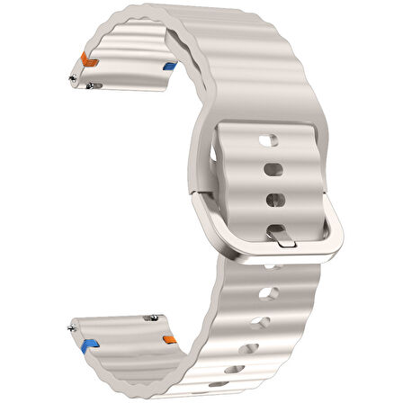 Huawei Watch GT4 46mm İle Uyumlu Dalga Desenli Tokalı Yumusaş Soft Silikon Kordon