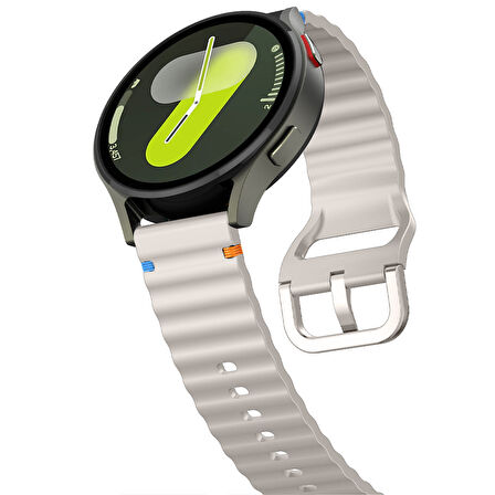 Huawei Watch GT4 46mm İle Uyumlu Dalga Desenli Tokalı Yumusaş Soft Silikon Kordon