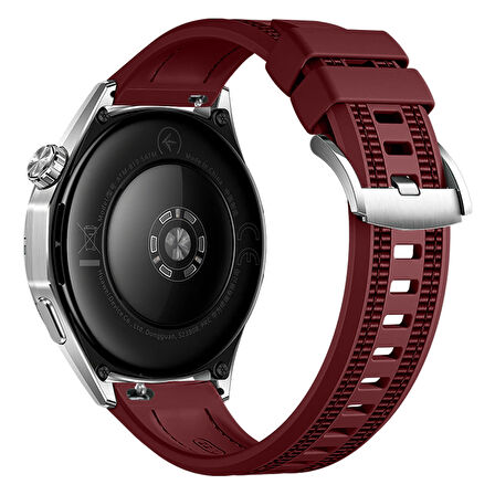 Huawei Watch GT4 46mm İle Uyumlu SportStripe Örgü Desen Metal Tokalı Silikon Akıllı Saat Kordonu