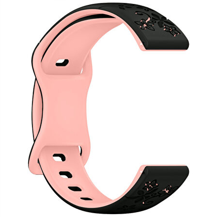 Samsung Galaxy Watch 4 5 Serisi ile Uyumlu FloraFlex Çiçek Desenli Silikon Kordon