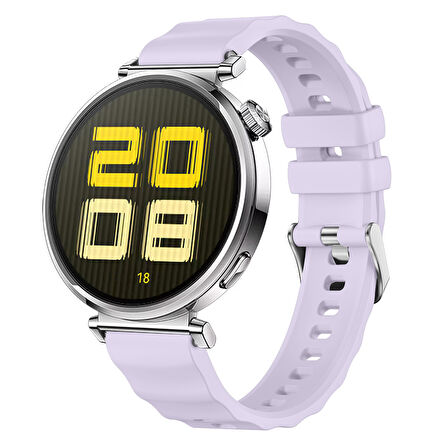 Sneezy Huawei Watch GT5 41mm İle Uyumlu SoftFlex Metal Tokalı Spor Silikon Akıllı Saat Kordonu