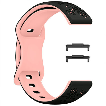 Huawei Watch Fit 3 İle Uyumlu FloraFlex Çiçek Desenli Silikon Kordon