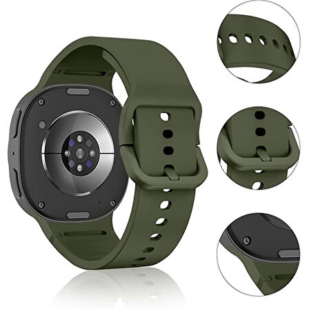 Samsung Galaxy Watch 8 44mm 40mm İle Uyumlu Metal Tokalı PureLux Soft Silikon Kordon