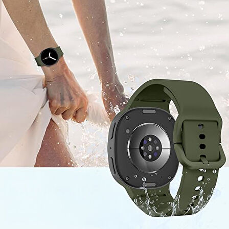 Samsung Galaxy Watch 8 44mm 40mm İle Uyumlu Metal Tokalı PureLux Soft Silikon Kordon