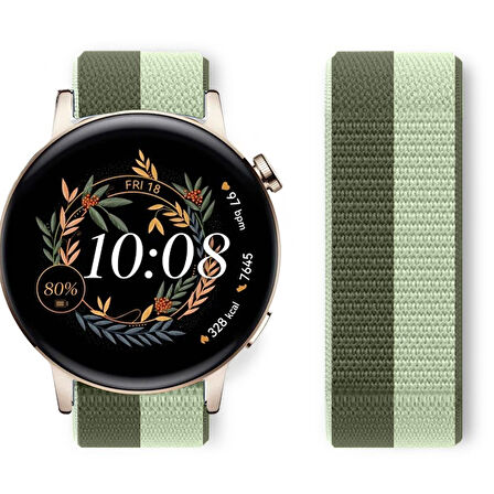 Huawei Watch GT3 42mm GT2 42mm İle Uyumlu Ayarlanabilir Cırt Cırtlı Yumuşak Spor Kumaş Örgü Kordon