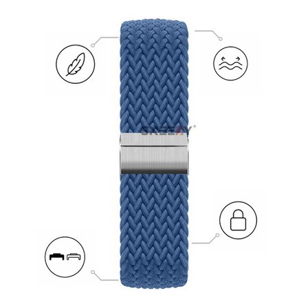 Huawei Watch Fit 5 İle Uyumlu Metal Klipsli Solo Fiberlink Yumuşak Kumaş Örgü Kordon