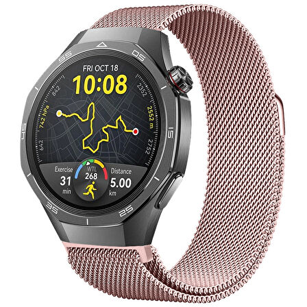 Huawei Watch GT5 Pro 46mm Uyumlu Manyetik Milanese Loop Metal Kordon 