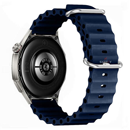 Huawei Watch GT6 46mm İle Uyumlu Dalga Desenli Tokalı Yumuşak Ocean Soft Silikon Kordon