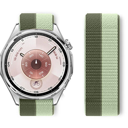 Huawei Watch GT6 46mm İle Uyumlu Ayarlanabilir Cırt Cırtlı Yumuşak Spor Kumaş Örgü Kordon