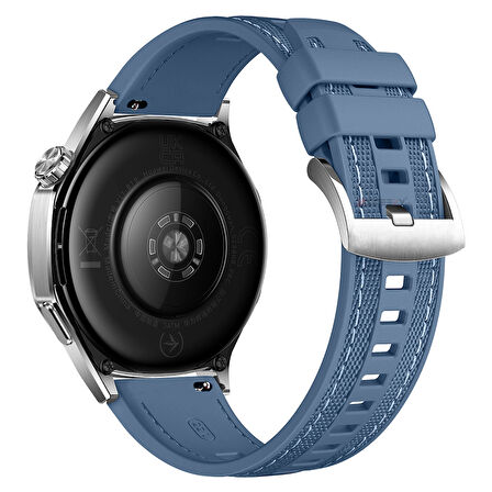 Sneezy Samsung Galaxy Watch 7 44mm 40mm Uyumlu Metal Tokalı Dikiş Detaylı Şık Dokuma Silikon Kordon