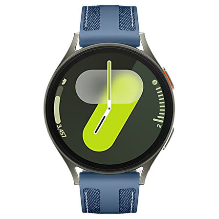 Sneezy Samsung Galaxy Watch 7 44mm 40mm Uyumlu Metal Tokalı Dikiş Detaylı Şık Dokuma Silikon Kordon